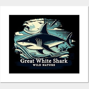 Great White Shark - WILD NATURE - GREAT WHITE SHARK -8 Posters and Art